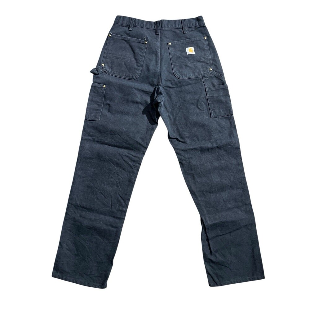 Carhartt B01 BLK Double Knee Double Front Work Wear Pants Loose Fit 33 X 34 - Picture 7 of 8